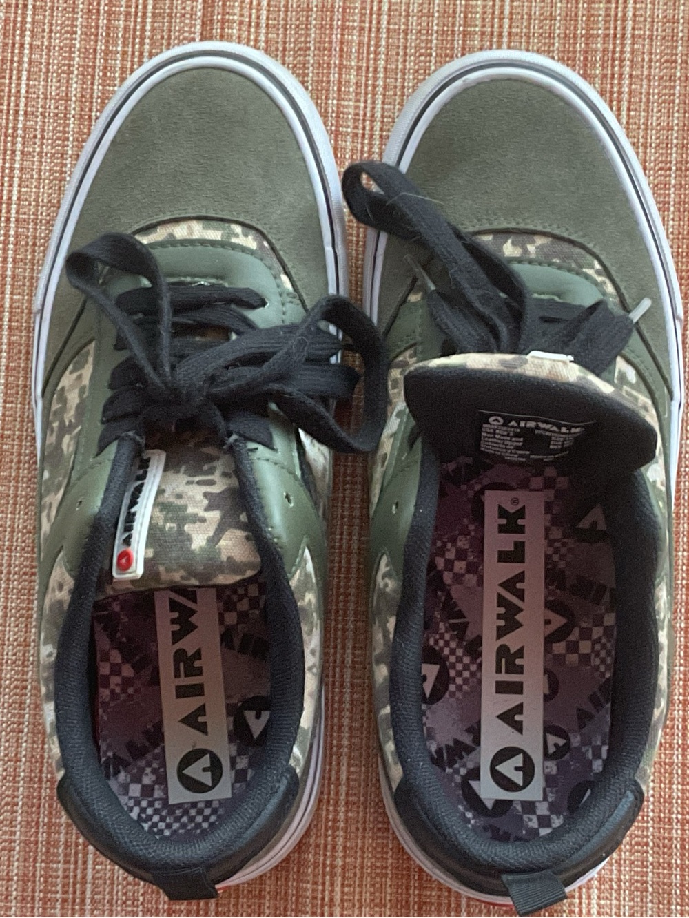 Airwalk Olive Green and Black Camo Skate Shoes